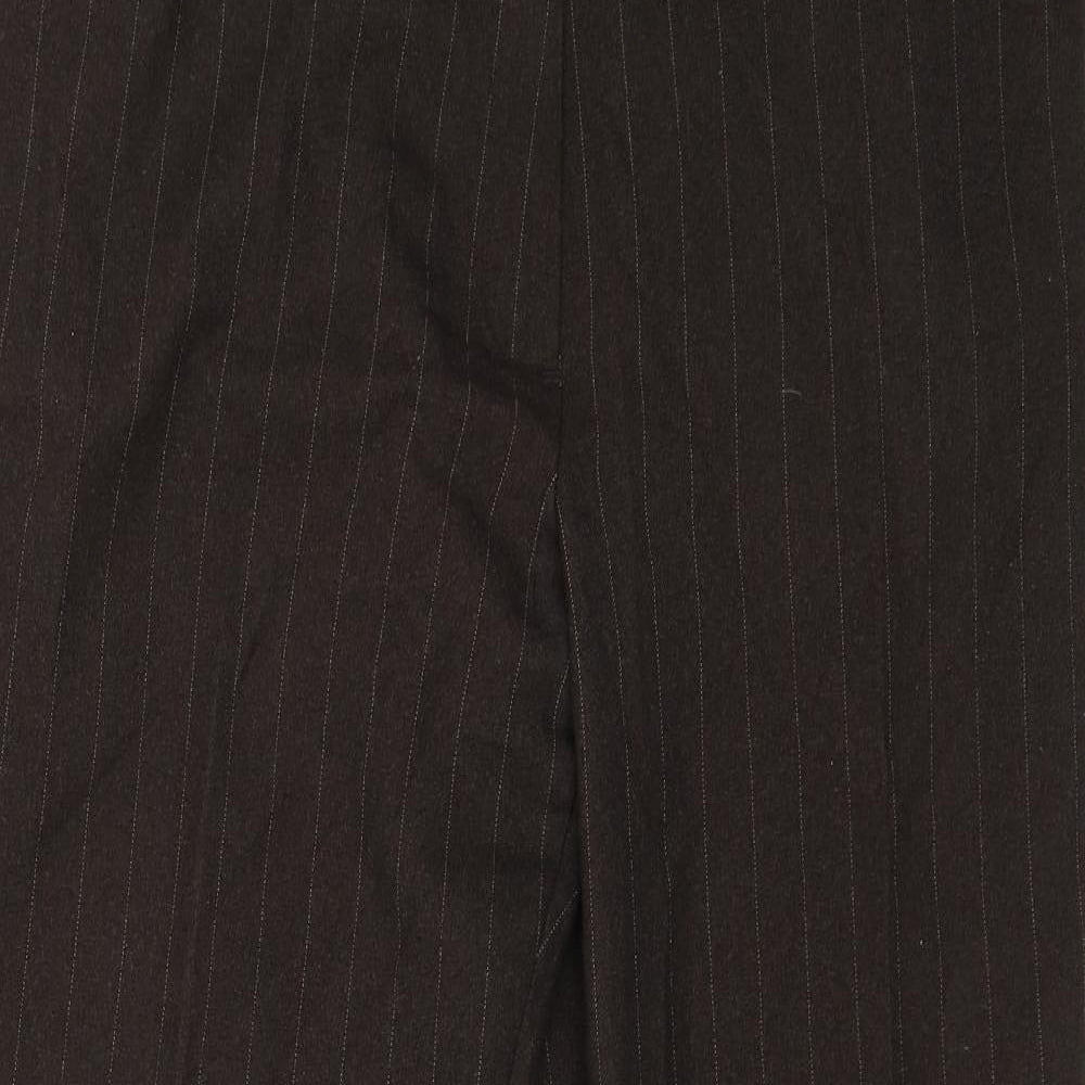 M&S Womens Brown Striped  Trousers  Size 18 L26 in