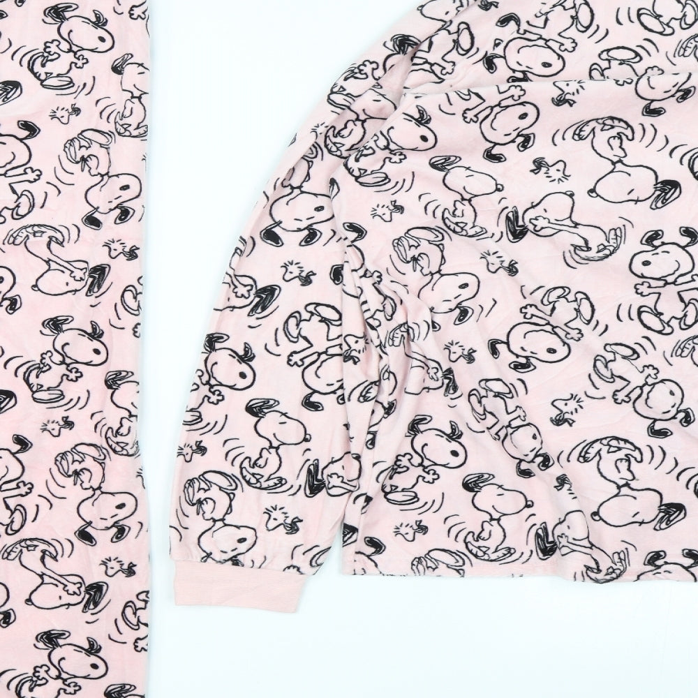 Primark Womens Pink Solid Rayon Top Pyjama Set Size M