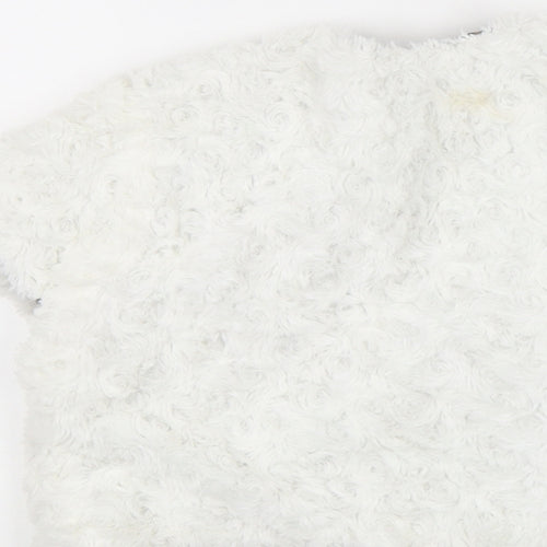 MINIMODE Girls White   Shrug Jumper Size 5-6 Years