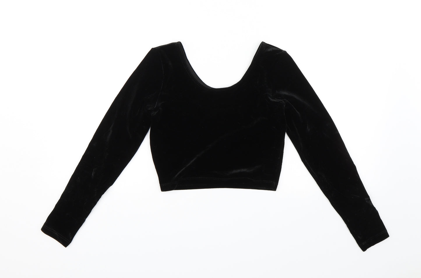 American Apparel Womens Black   Cropped Blouse Size M