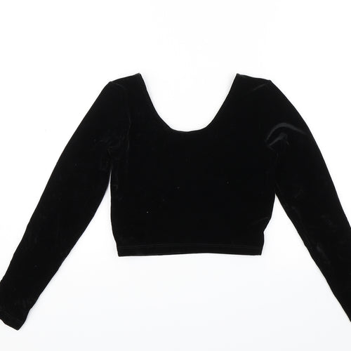 American Apparel Womens Black   Cropped Blouse Size M