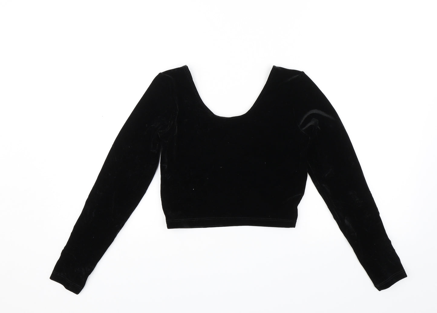 American Apparel Womens Black   Cropped Blouse Size M
