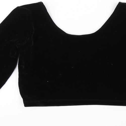 American Apparel Womens Black   Cropped Blouse Size M