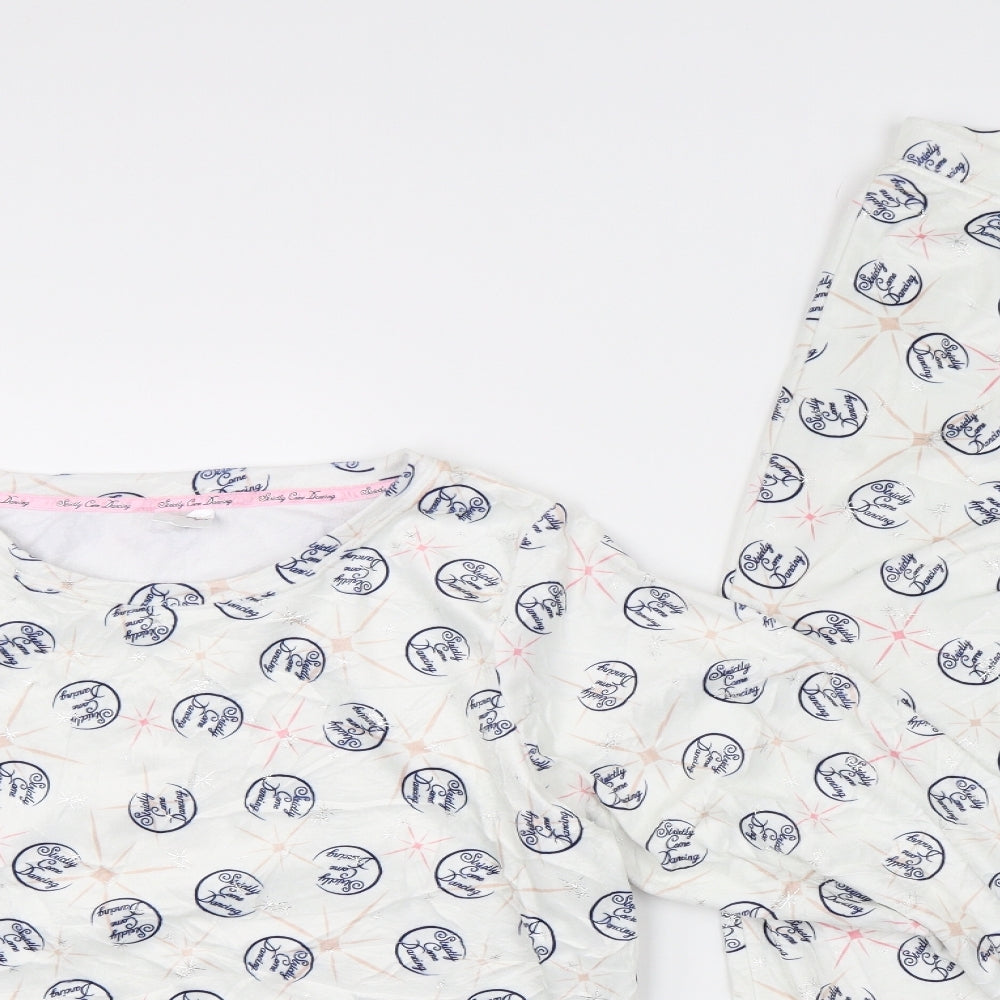 TU Womens White Solid  Top Pyjama Set Size 12  - Strictly come dancing