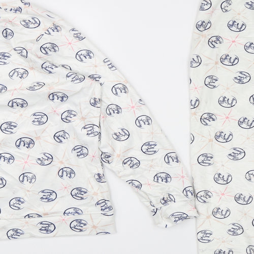 TU Womens White Solid  Top Pyjama Set Size 12  - Strictly come dancing