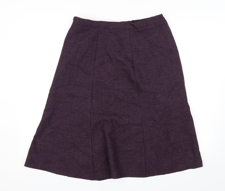 Nicole Lewis Womens Purple A-Line Skirt Size 14
