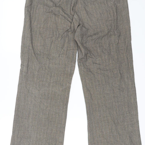 Autonomy Womens Brown Striped  Dress Pants Trousers Size 14 L28 in