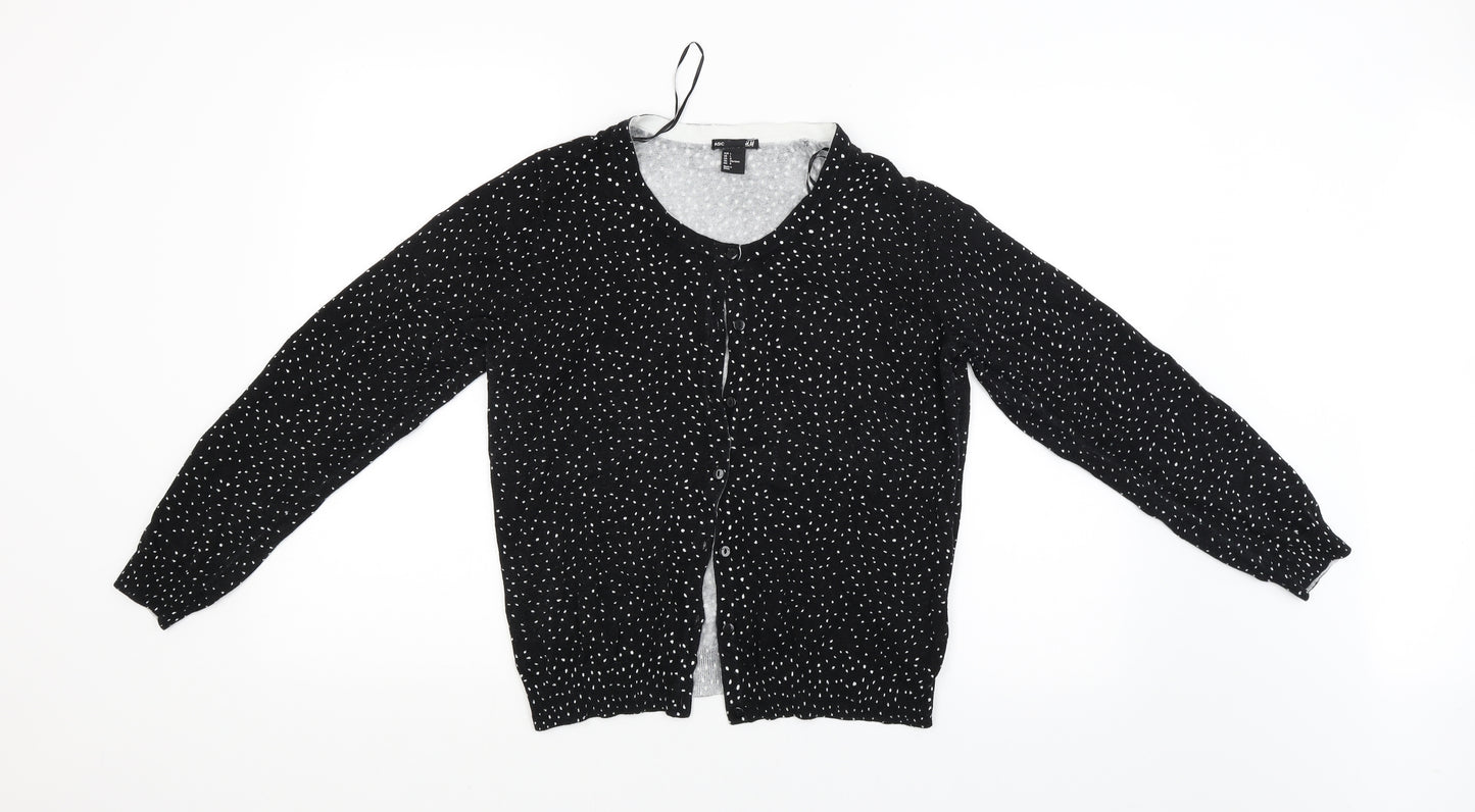 H&M Womens Beige Polka Dot  Cardigan Jumper Size L