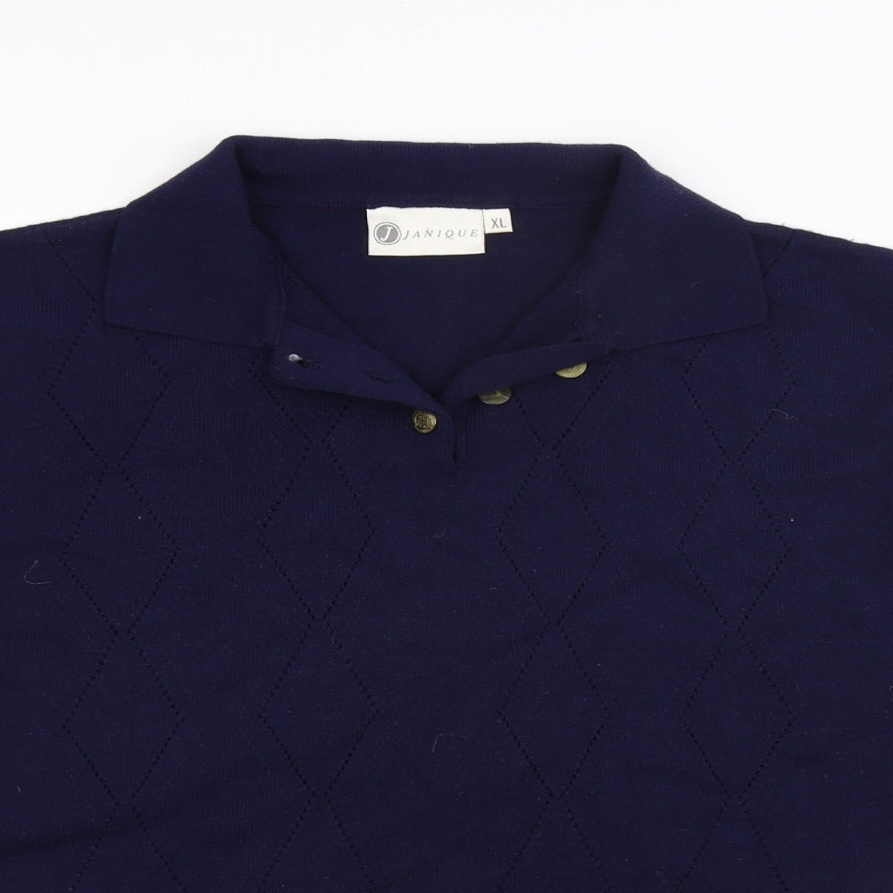 Janique Womens Blue   Pullover Jumper Size XL