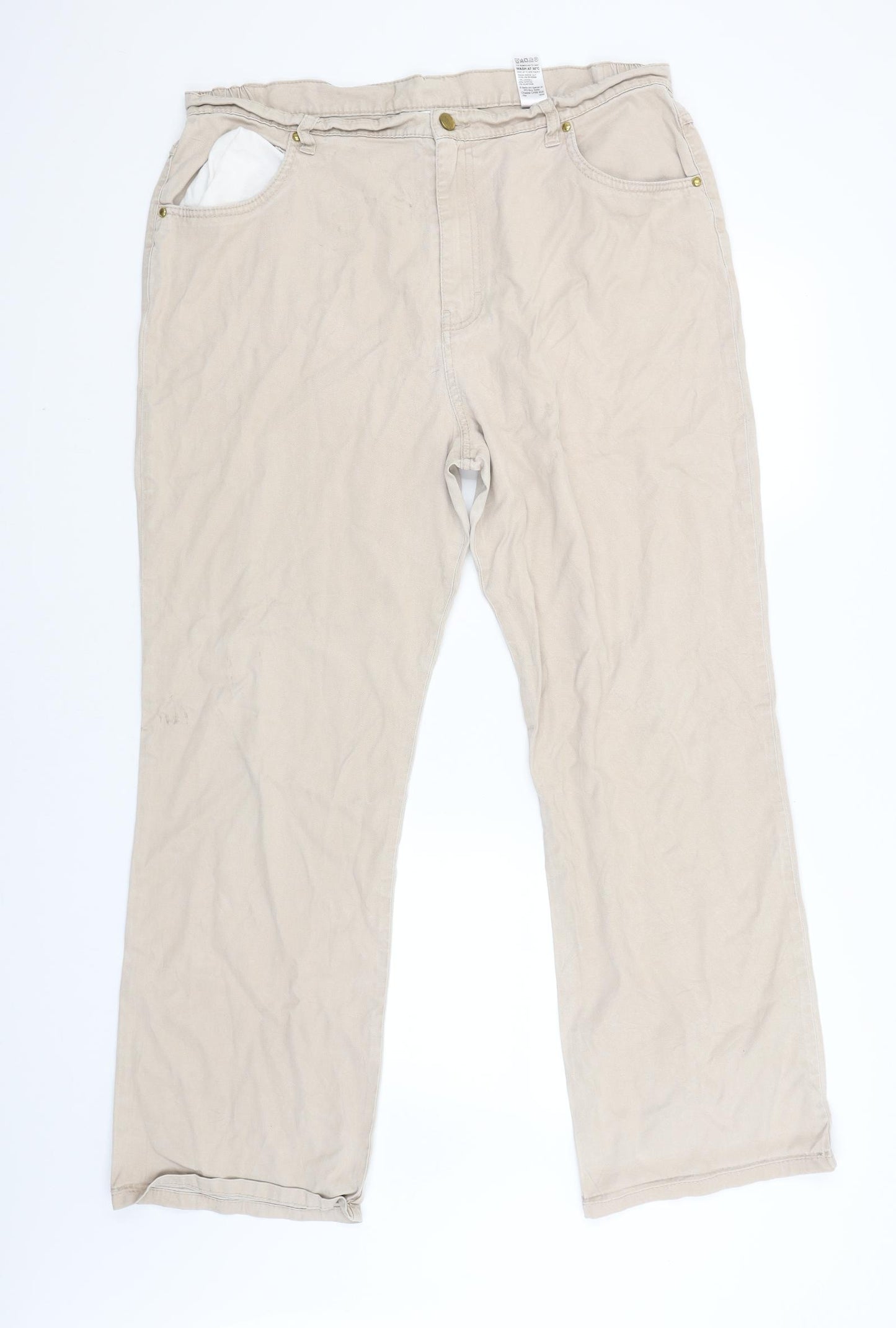 Marks and Spencer Womens Beige   Cargo Trousers Size 18 L28 in