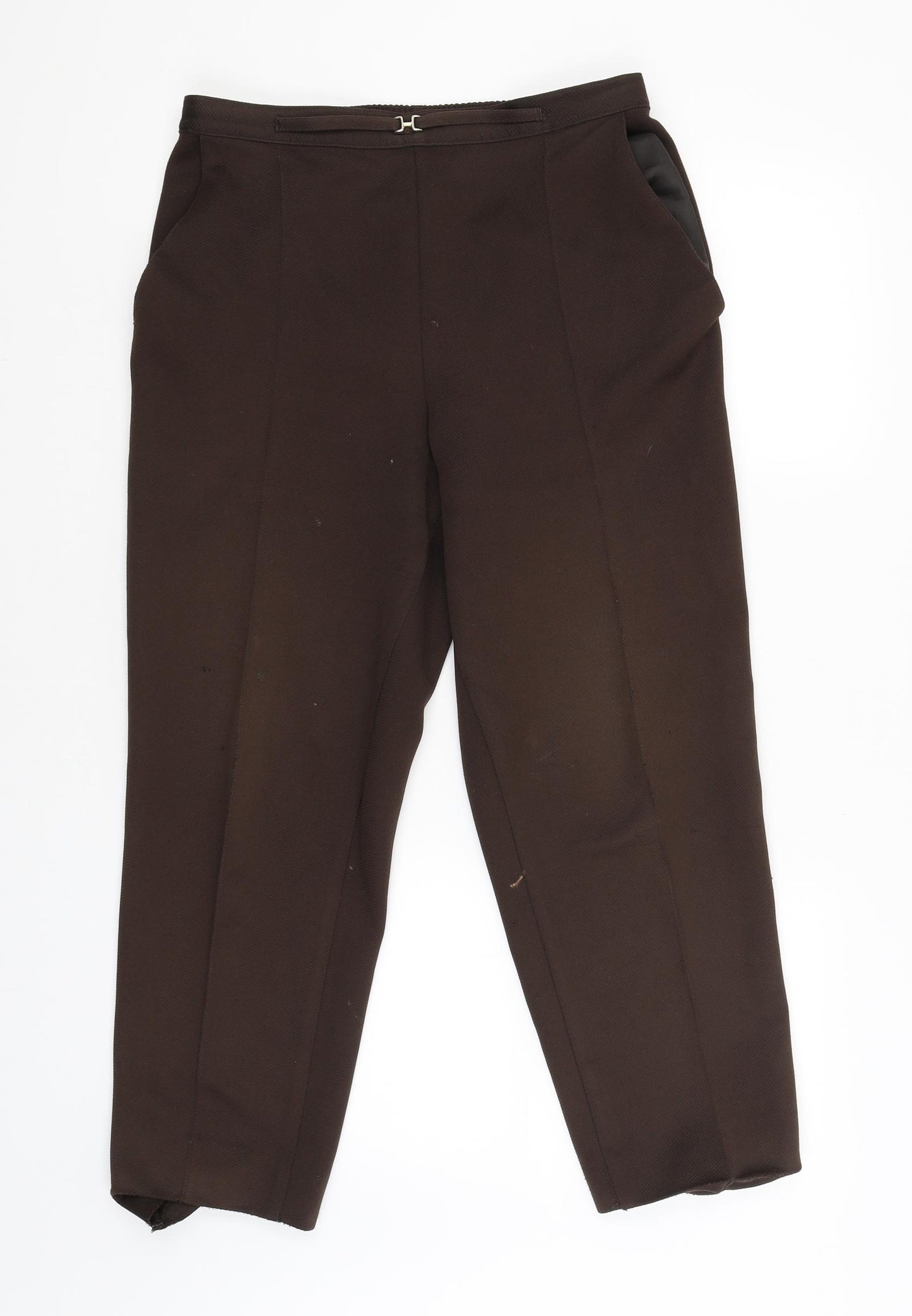 Marks and Spencer Womens Brown   Carrot Trousers Size 14 L23.5 in