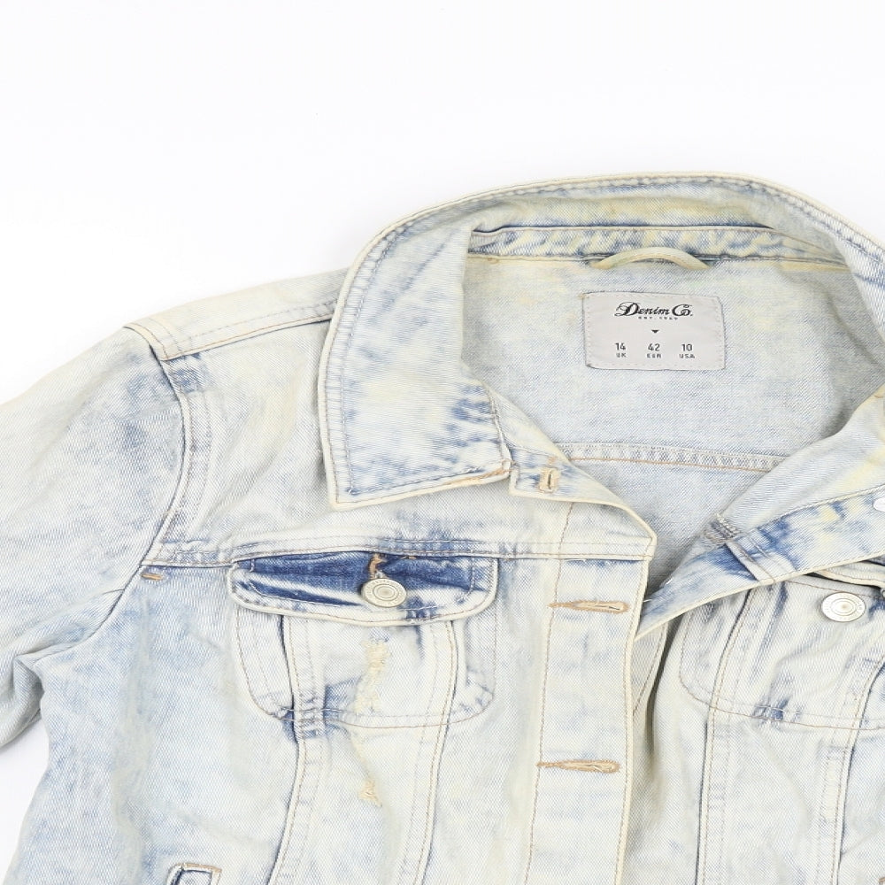 Denim Womens Blue   Jacket Coat Size 14  - Distressed
