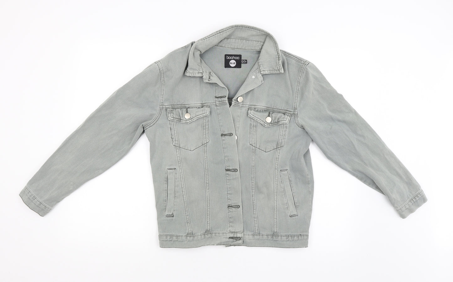 Boohoo Womens Grey   Biker Coat Size 8
