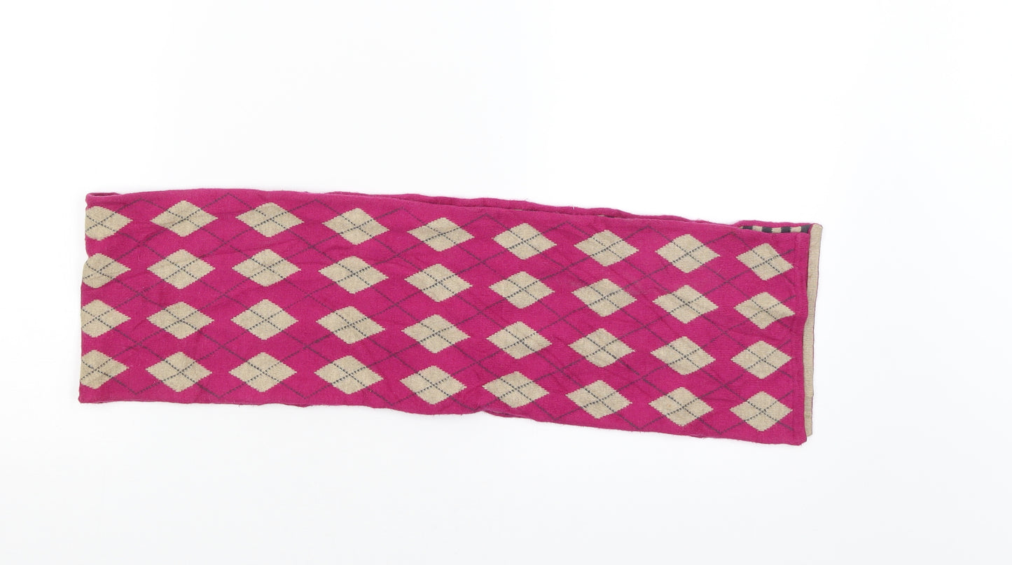 Preworn Womens Pink Argyle/Diamond   Scarf