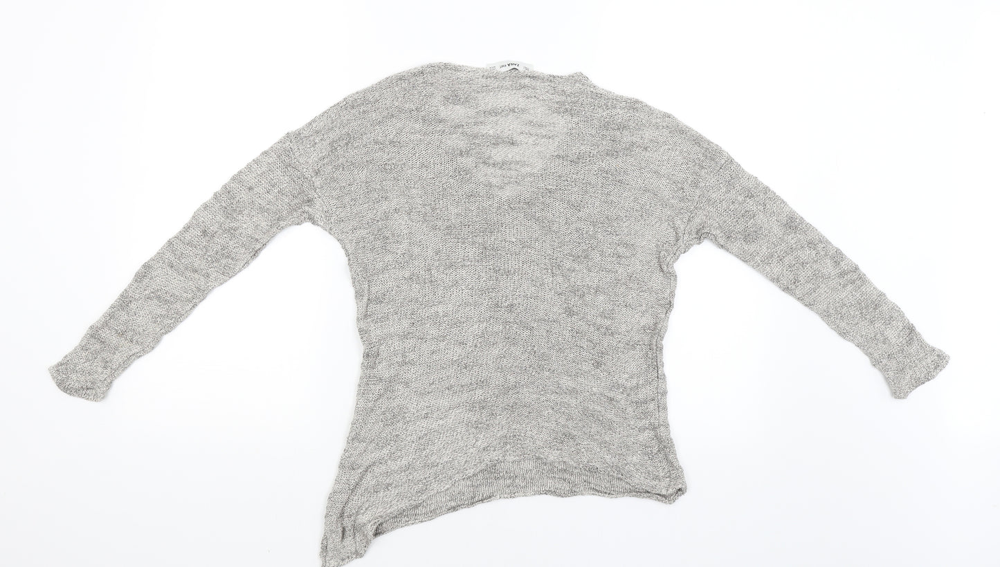 Zara Knit Womens Grey   Cardigan Jumper Size S