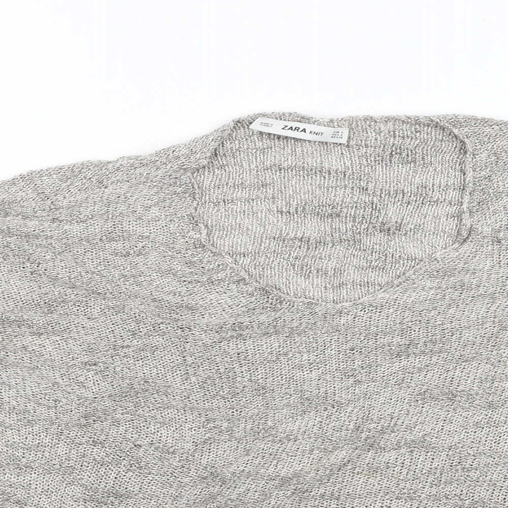 Zara Knit Womens Grey   Cardigan Jumper Size S