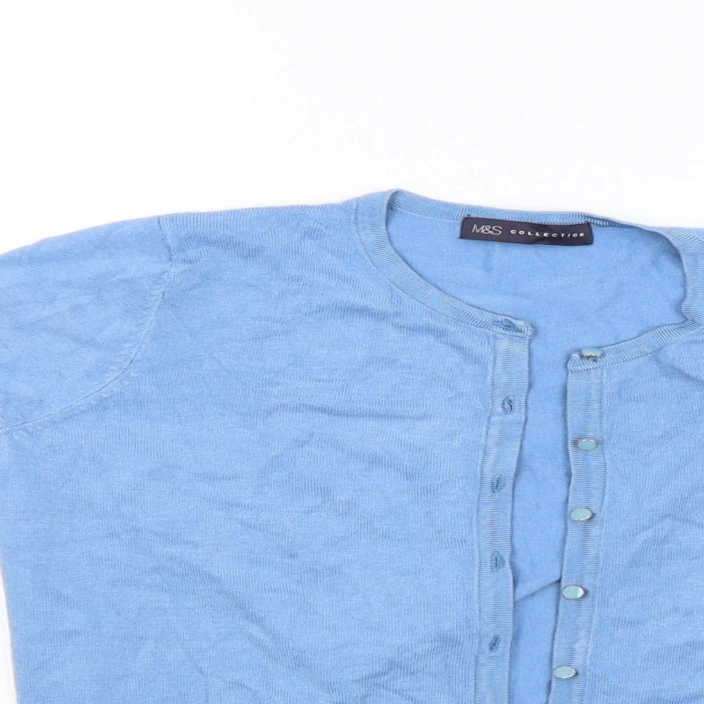 M&S Womens Blue   Cardigan Jumper Size 12