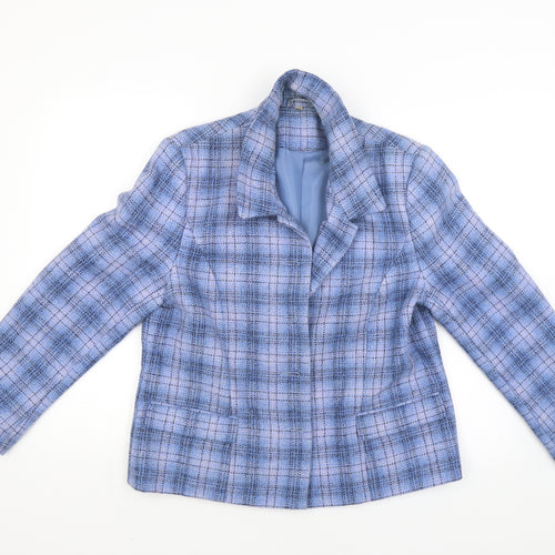 EWM Womens Blue Check  Jacket Coat Size 16