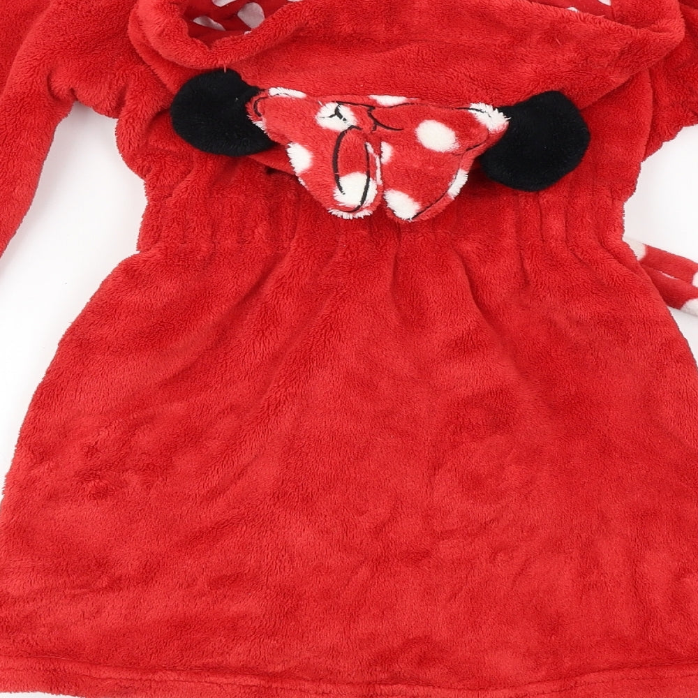 M&S Girls Red Solid  Kimono Robe Size 4-5 Years  - Minnie