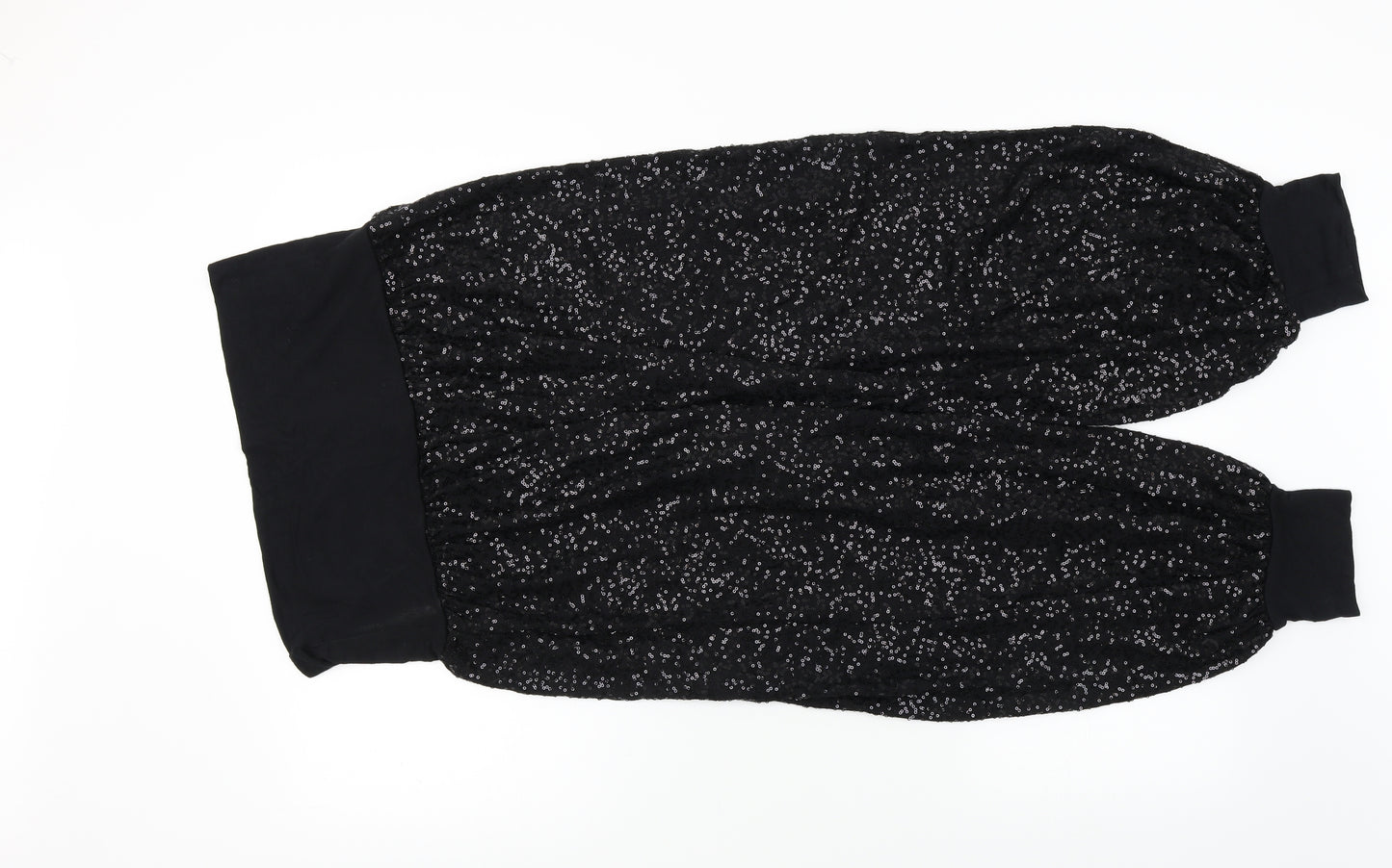 Atmosphere Womens Black   Harem Trousers Size 12 L23 in - Sequin Sparkle