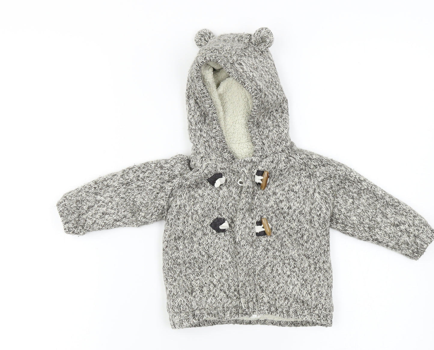 M&S Baby Grey Houndstooth  Cape Jumper Size 9-12 Months
