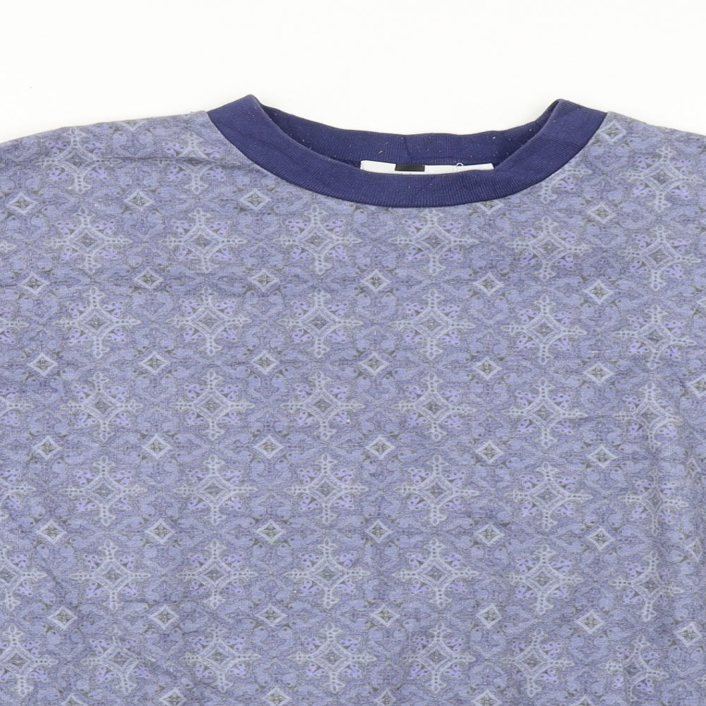 Topman  Mens Blue Geometric   Pyjama Top Size XS