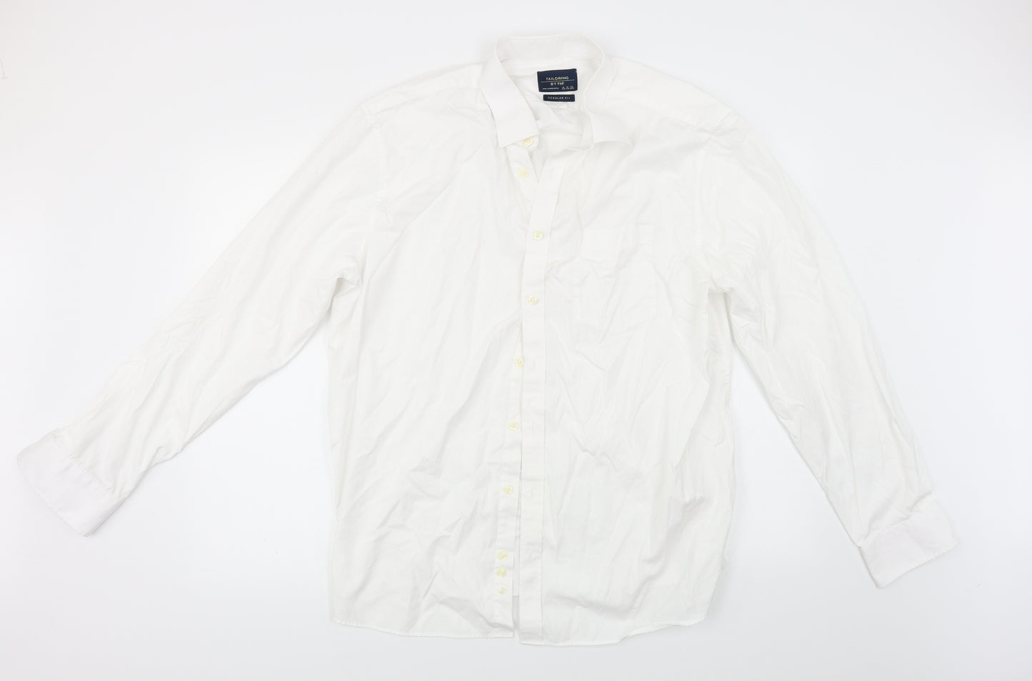 F&F Mens White    Dress Shirt Size 44