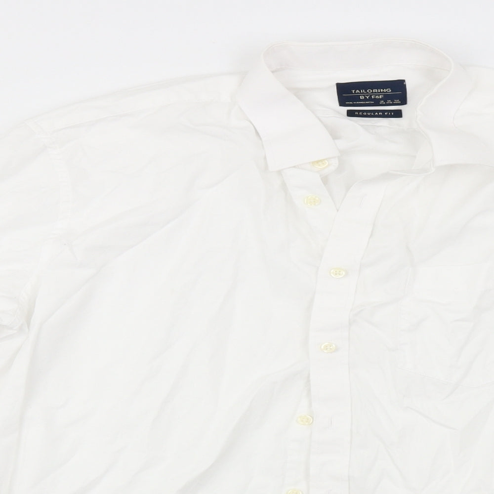 F&F Mens White    Dress Shirt Size 44