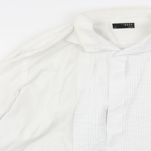 Thomas Nash Mens White    Dress Shirt Size 17