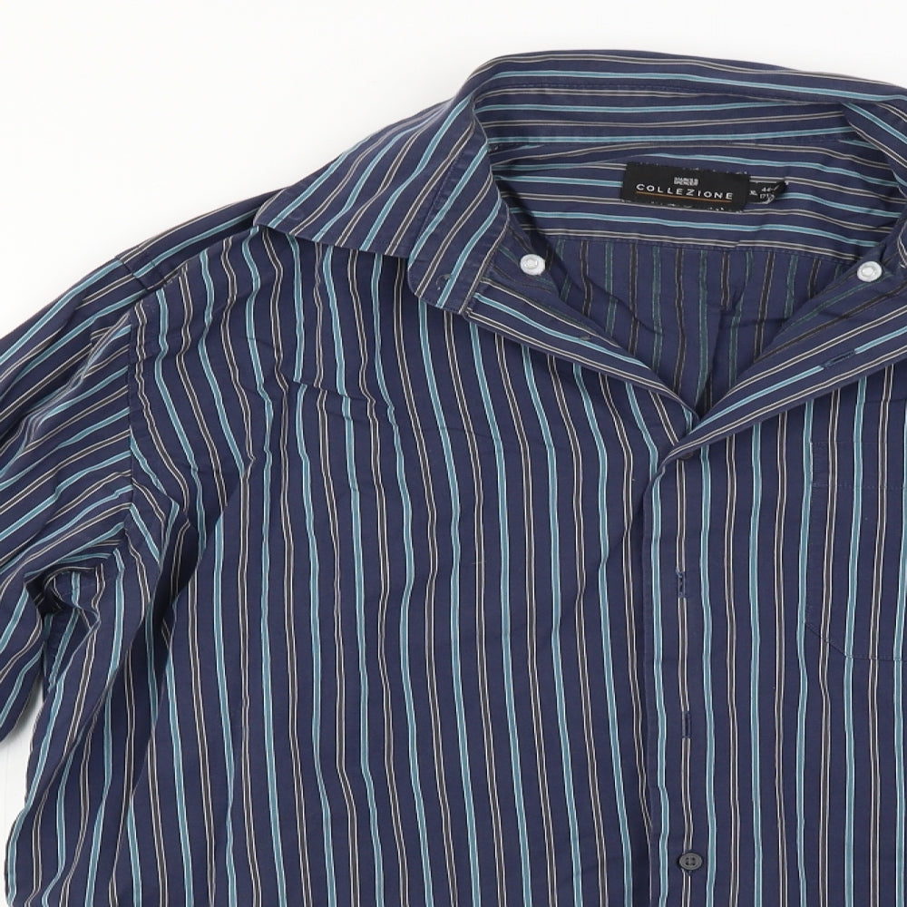 M&S Mens Ivory Striped   Dress Shirt Size 46