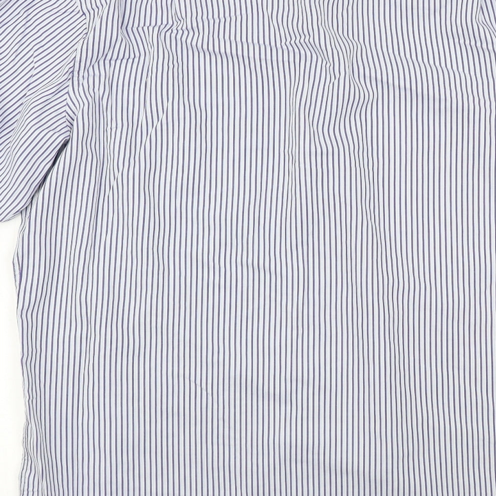 M&S Mens Multicoloured Striped   Dress Shirt Size 16