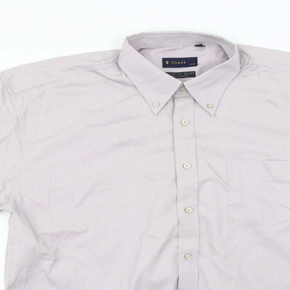 Uneek Mens Beige    Button-Up Size XL