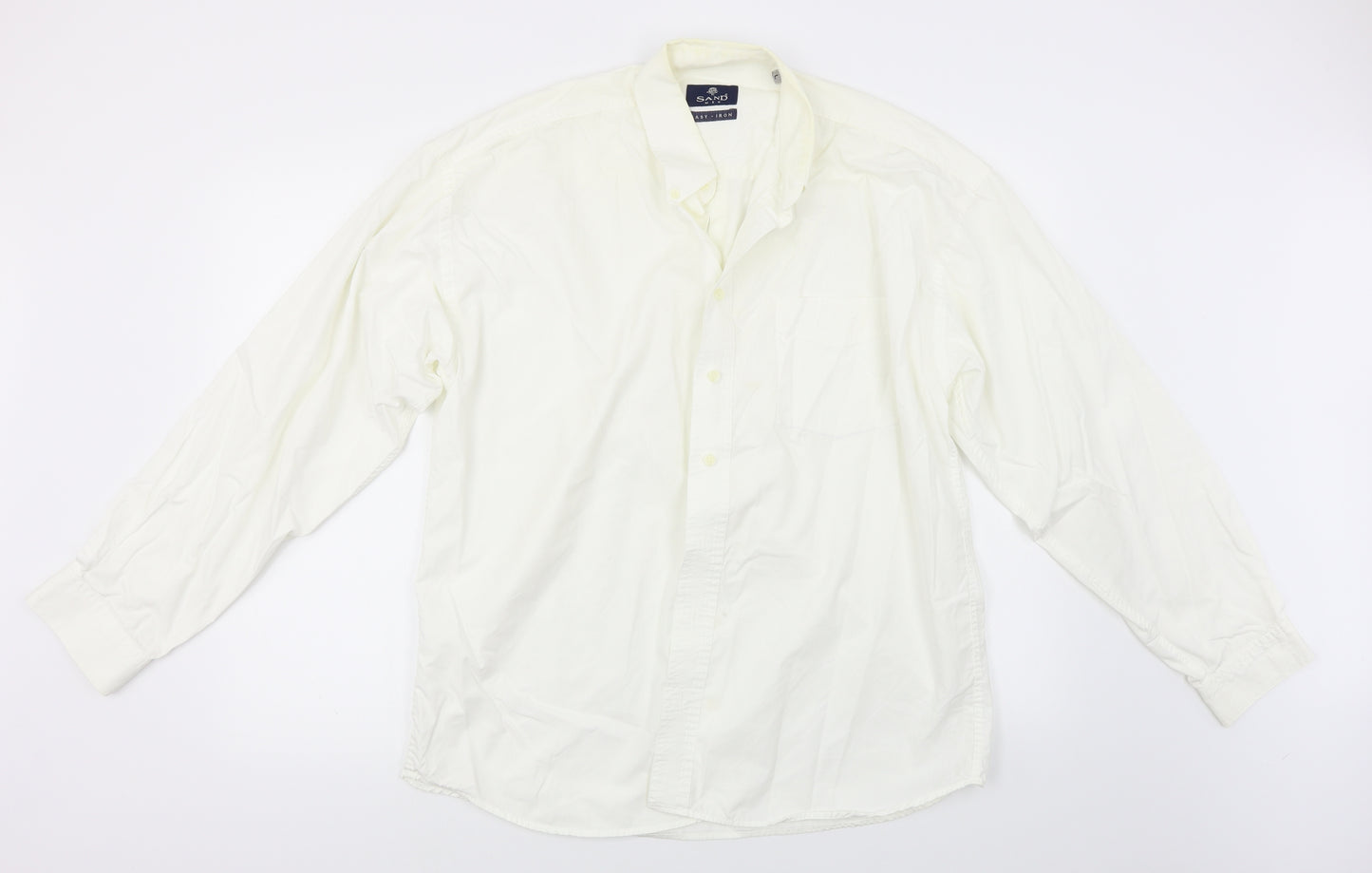 Sand Men Mens White    Dress Shirt Size L