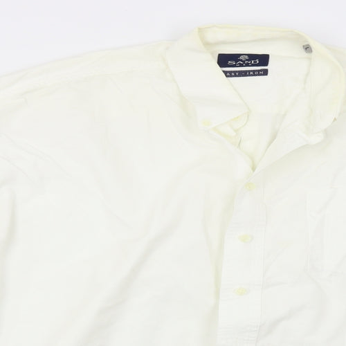 Sand Men Mens White    Dress Shirt Size L