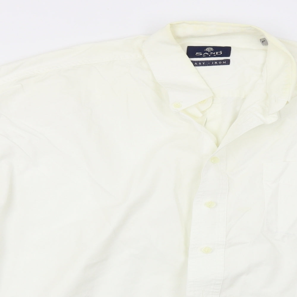 Sand Men Mens White    Dress Shirt Size L