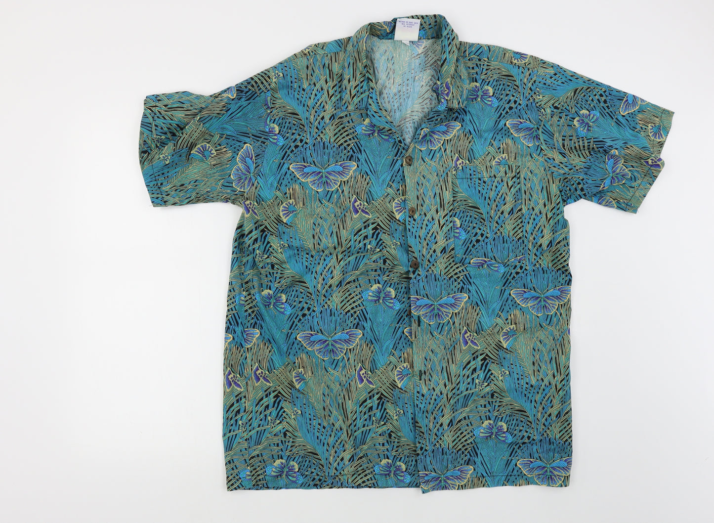Caribbean Club Mens Multicoloured Floral   Button-Up Size L