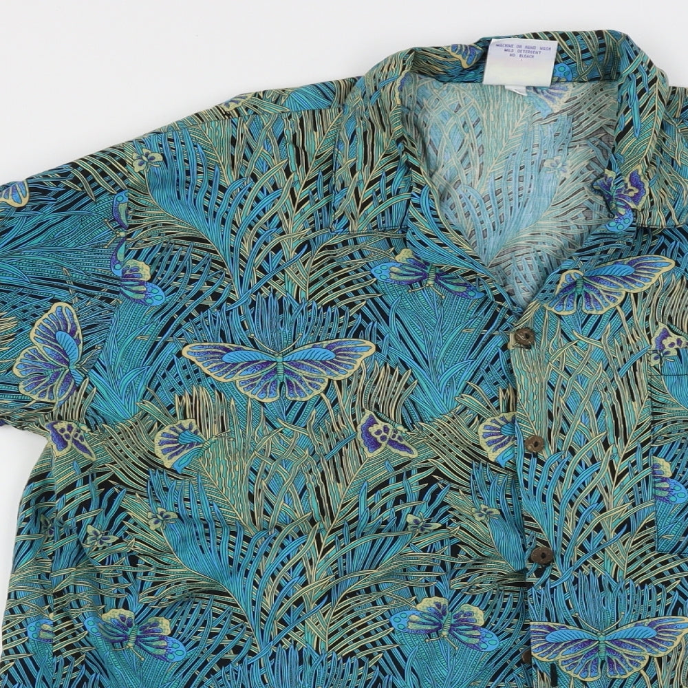 Caribbean Club Mens Multicoloured Floral   Button-Up Size L