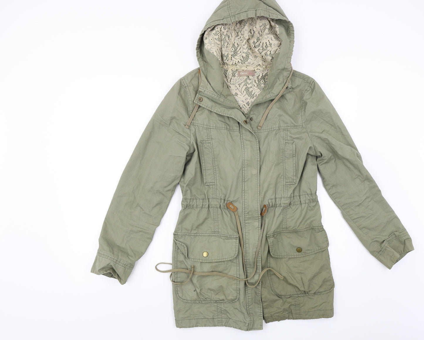 A Wear Womens Green   Parka Coat Size 8