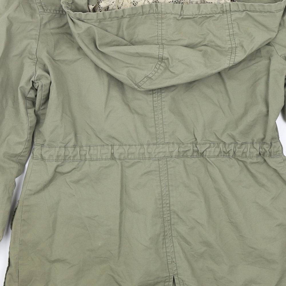 A Wear Womens Green   Parka Coat Size 8