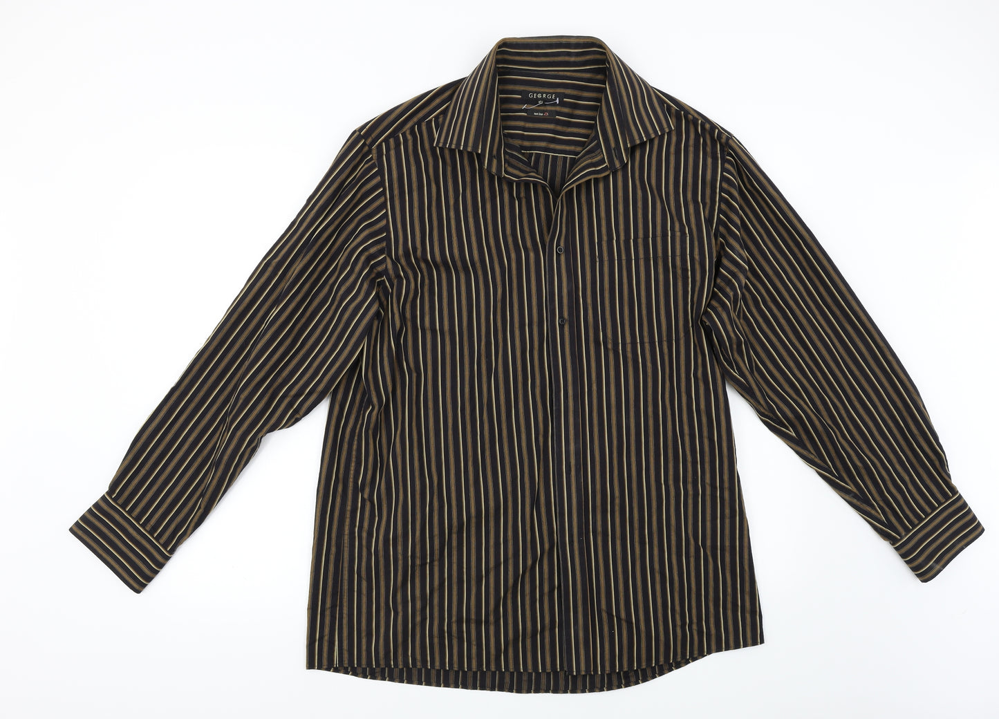 George Mens Multicoloured Striped   Button-Up Size 16.5