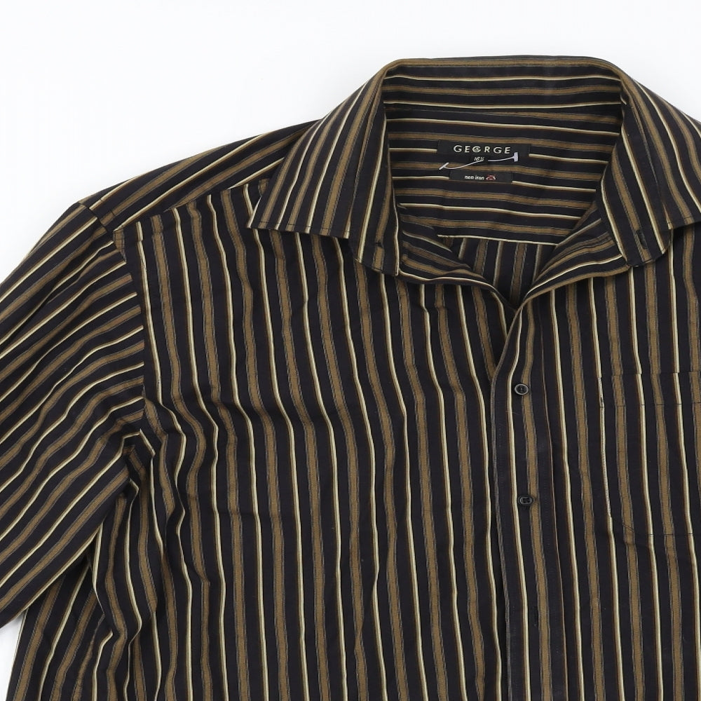 George Mens Multicoloured Striped   Button-Up Size 16.5