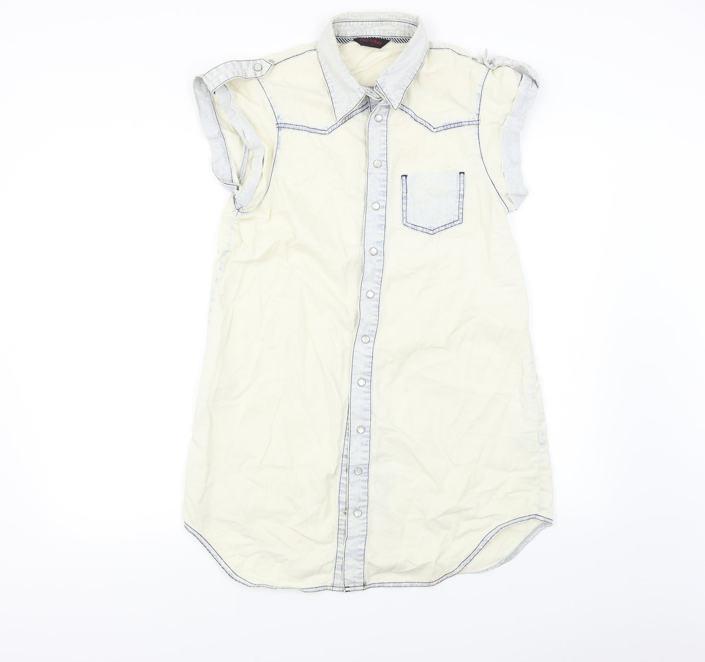 Miss Selfridge Womens White   Basic Button-Up Size 12