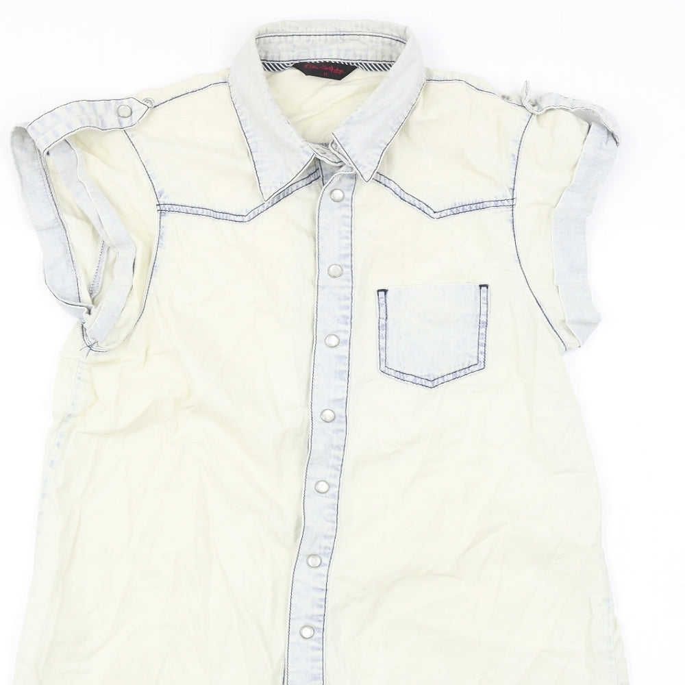 Miss Selfridge Womens White   Basic Button-Up Size 12