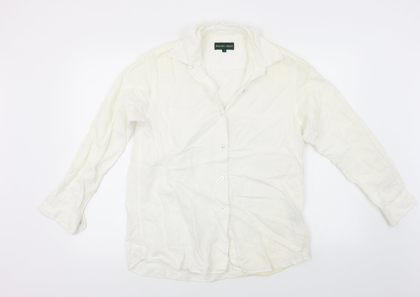 Racing Green Womens Silver   Basic Button-Up Size 10