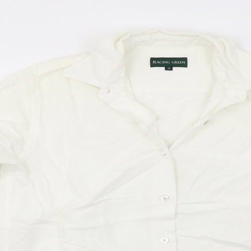 Racing Green Womens Silver   Basic Button-Up Size 10