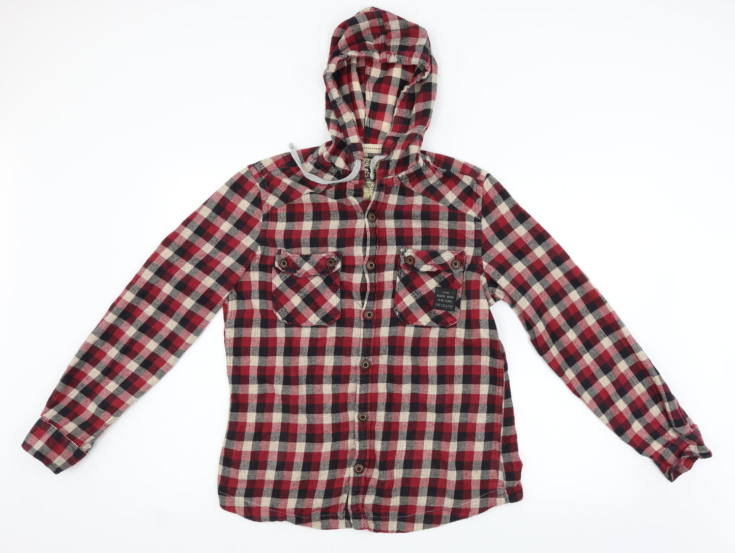 NEXT Mens Red Plaid   Button-Up Size M  - Hoodie shirt