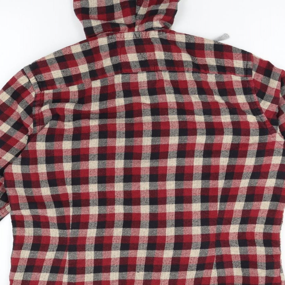 NEXT Mens Red Plaid   Button-Up Size M  - Hoodie shirt