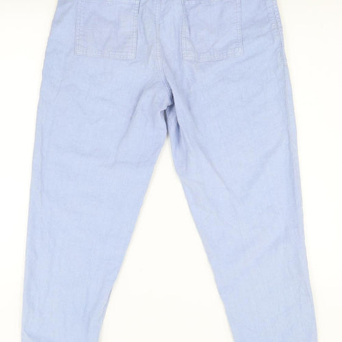 M&S Womens Blue   Jogger Trousers Size 12 L26 in