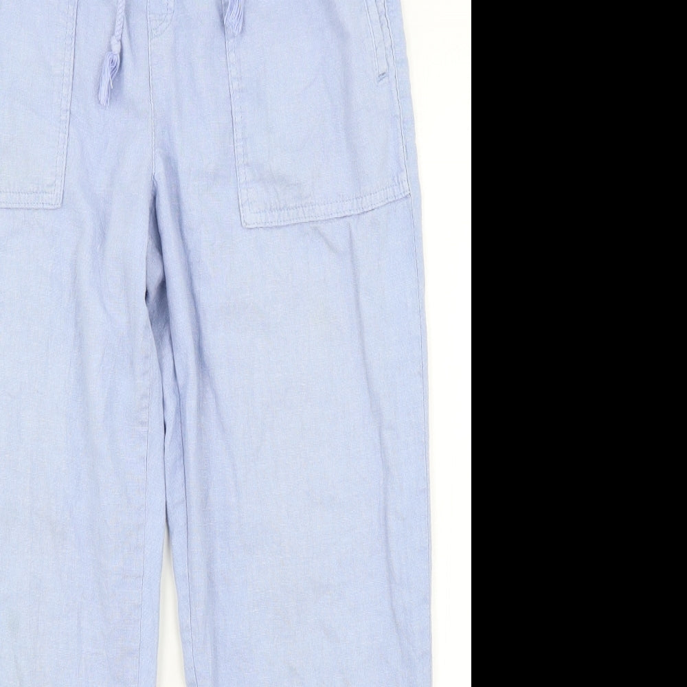 M&S Womens Blue   Jogger Trousers Size 12 L26 in
