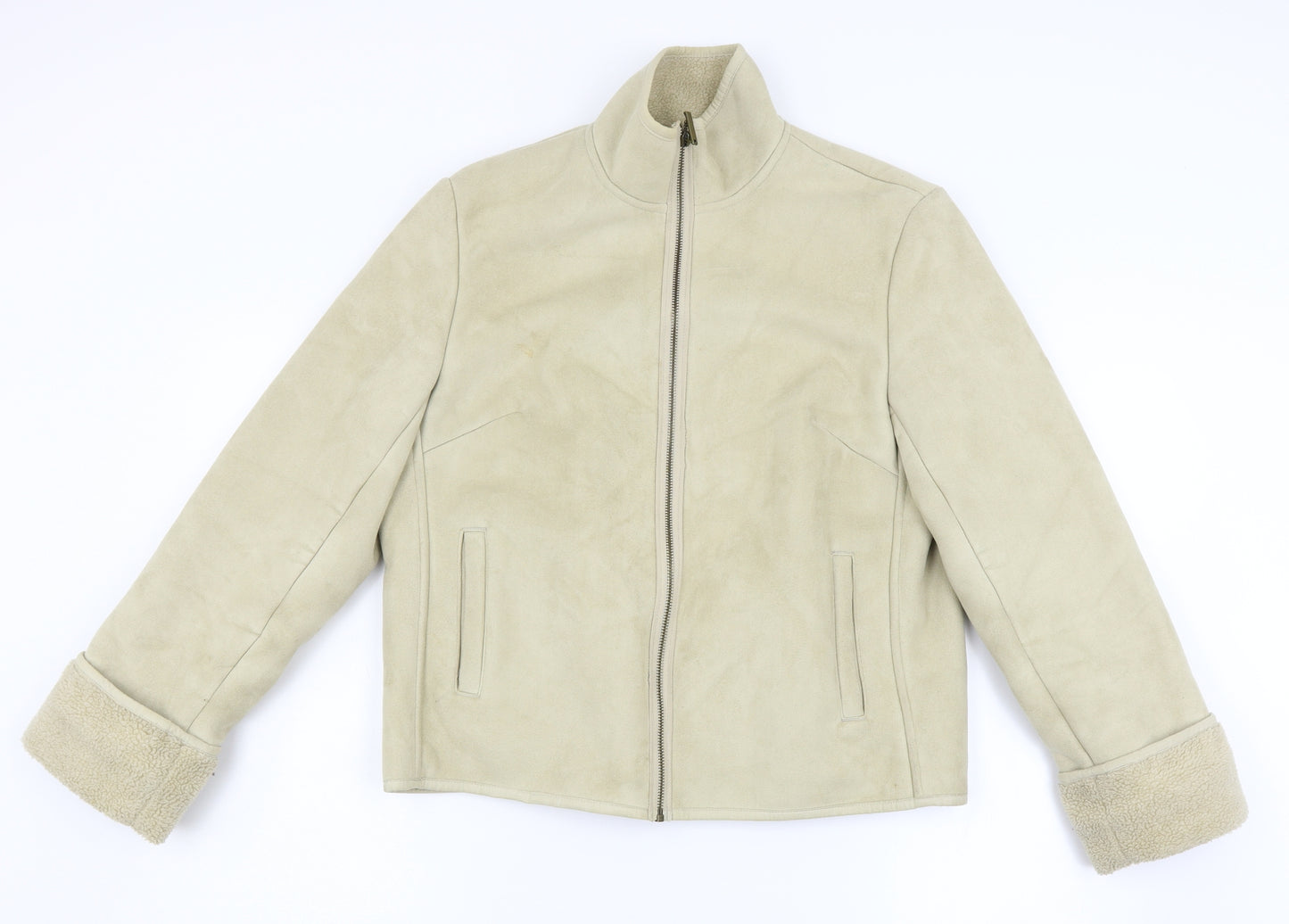 NEXT Womens Beige   Jacket  Size 12  - faux suede feel